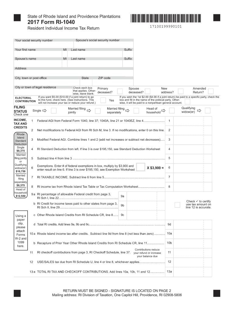 Rhode Island Tax Forms Fill Out amp Sign Online DocHub