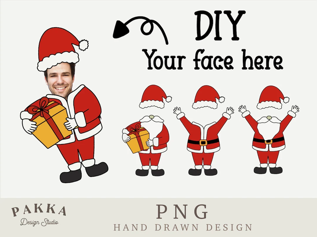 Santa Face Blank Bundle Add Your Own Photo Diy Template photo 