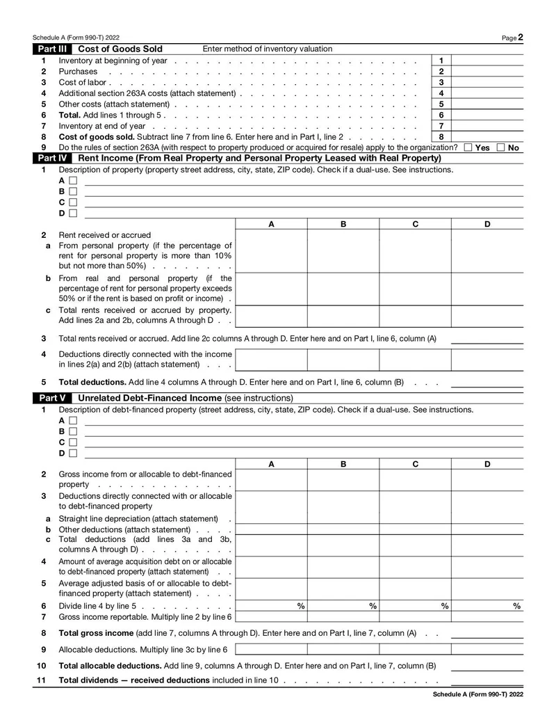 Schedule A Form 990 T Fill And Sign Online With Lumin