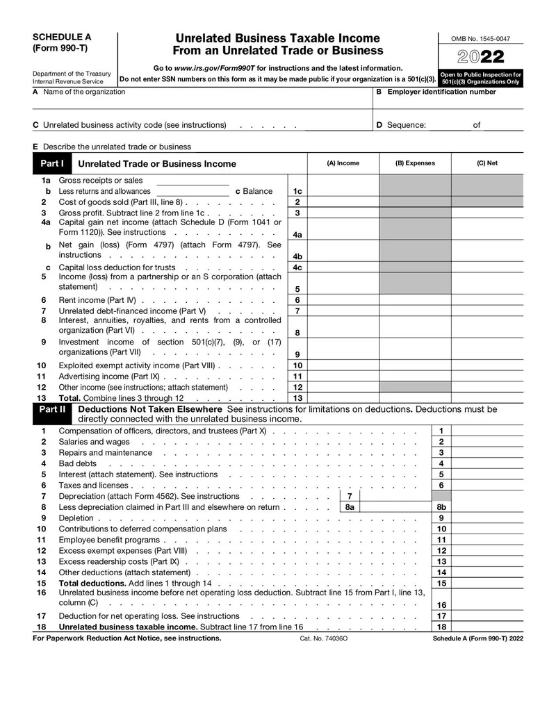 Schedule A Form 990 T Fill And Sign Online With Lumin