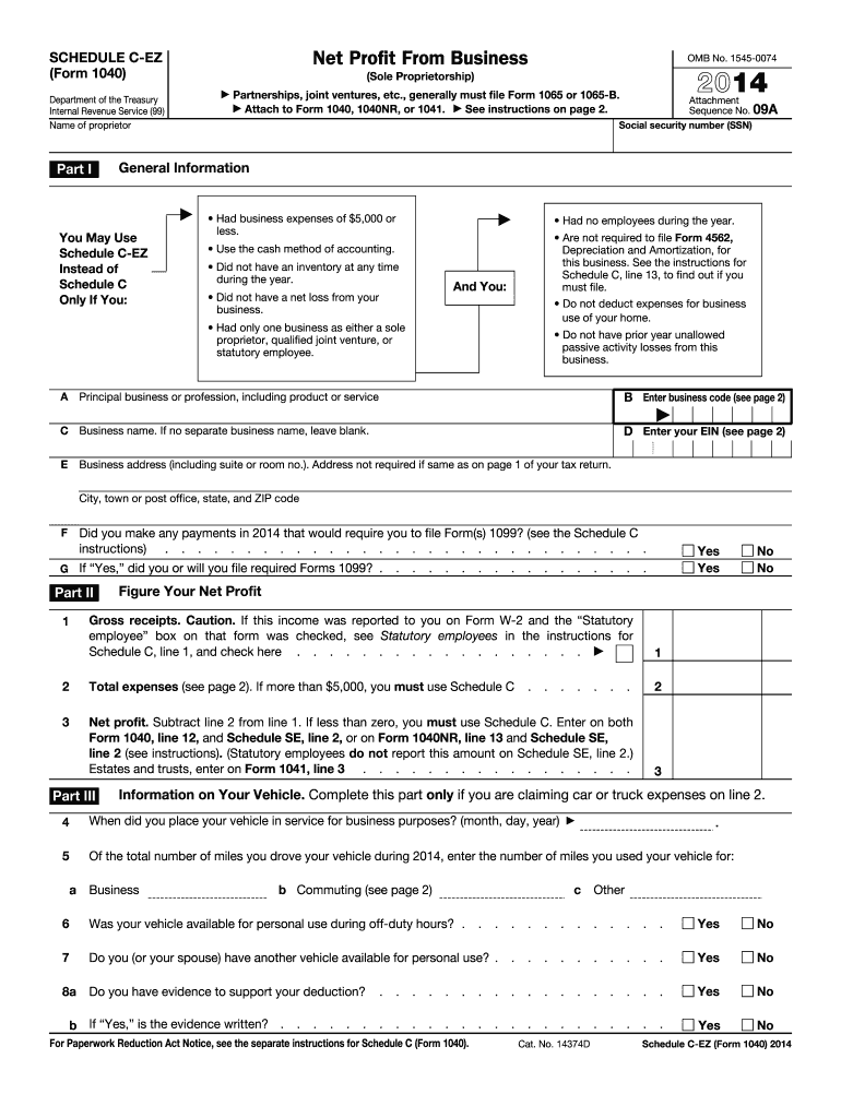 Irs Form Schedule C 2022