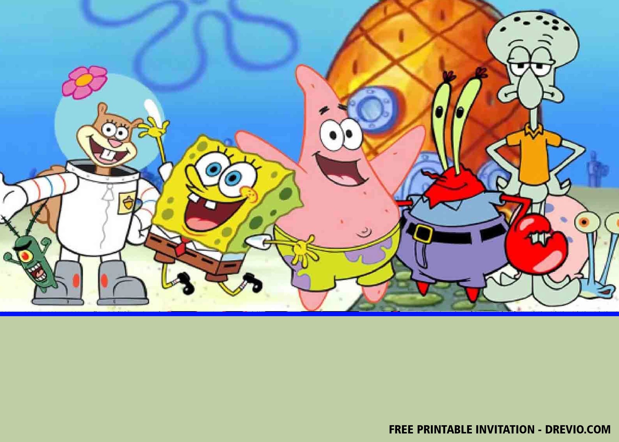 Spongebob Squarepants Invitations General Prints Worksheets 