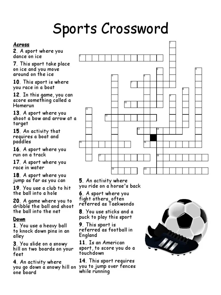 Sport Crossword Puzzles Printables