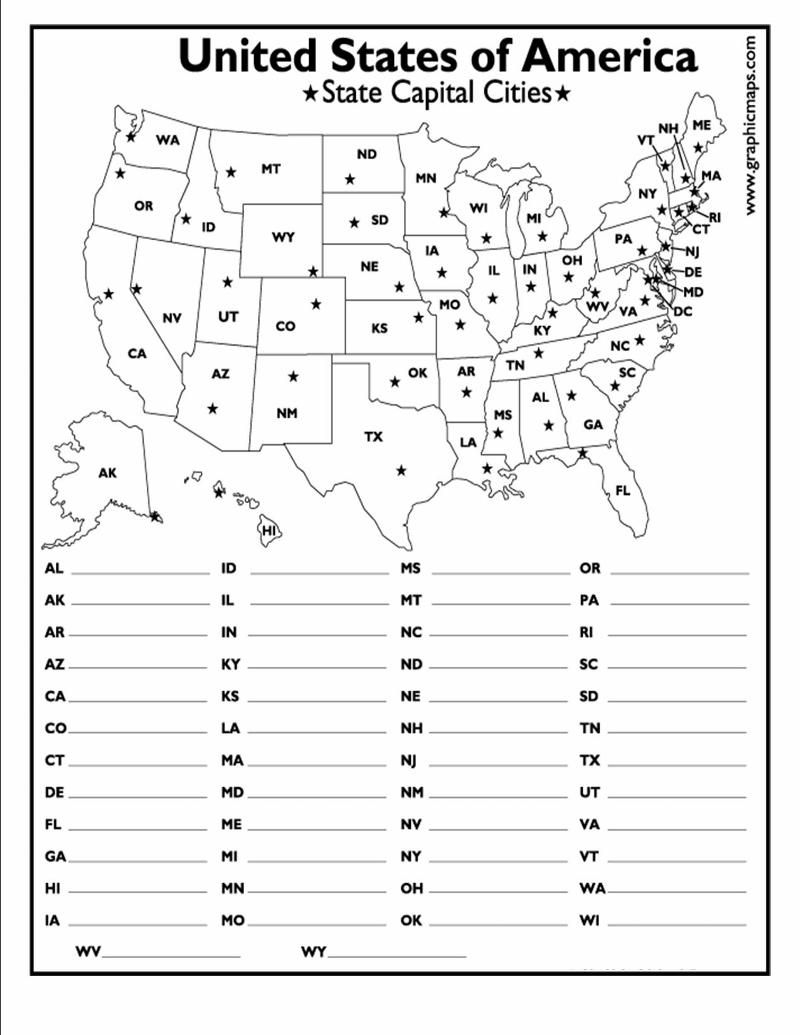 States And Capitals Worksheets For 5th Grade Worksheets For All 