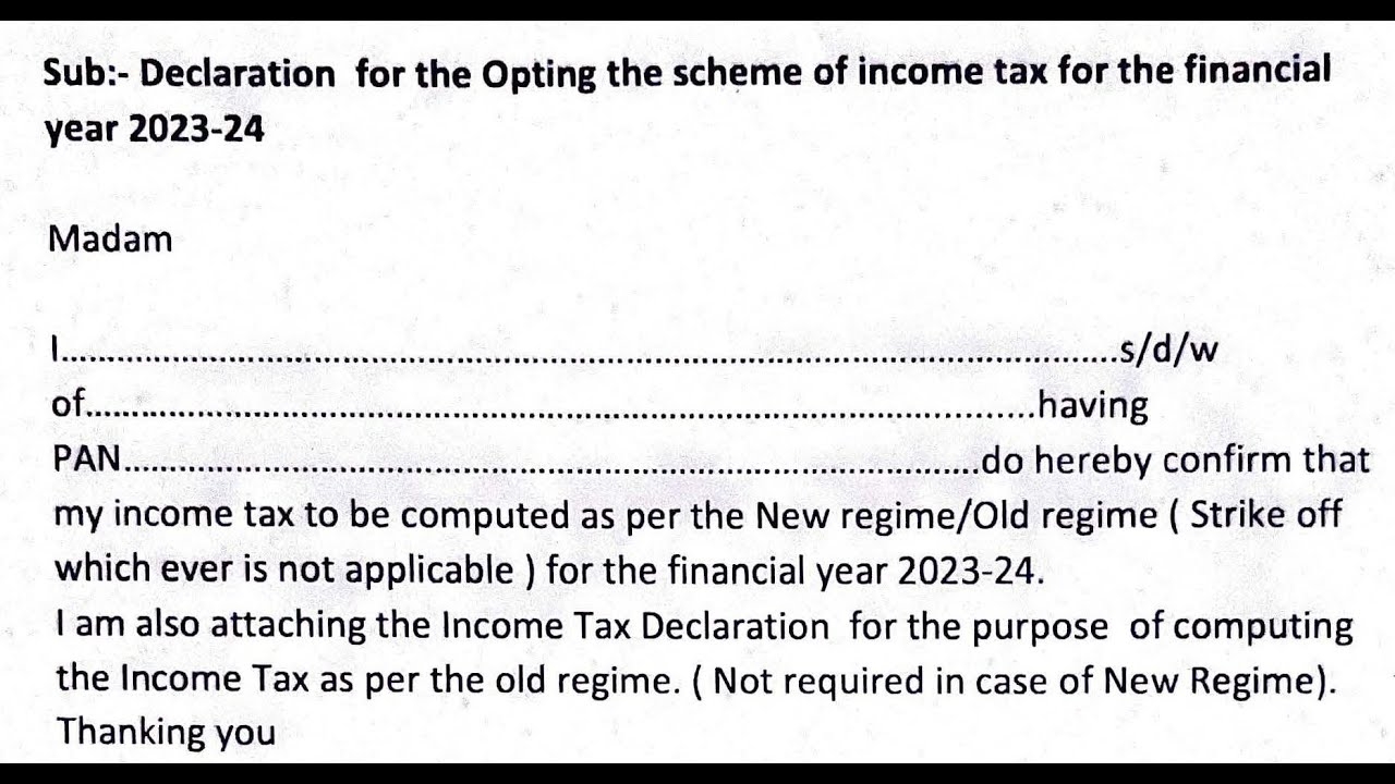 I Form 2023 Declaration Of Income