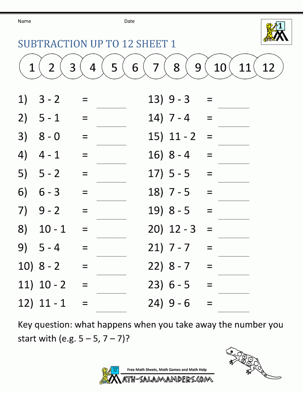 Printable 1st Grade Math Worksheets