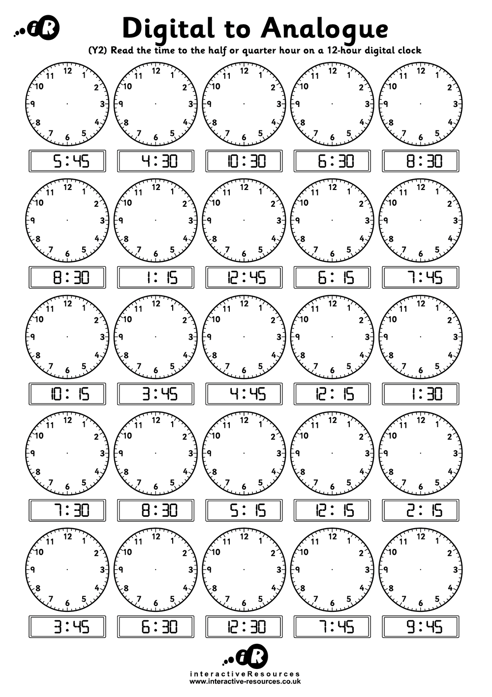 Free Printable Time Worksheets For Grade 3