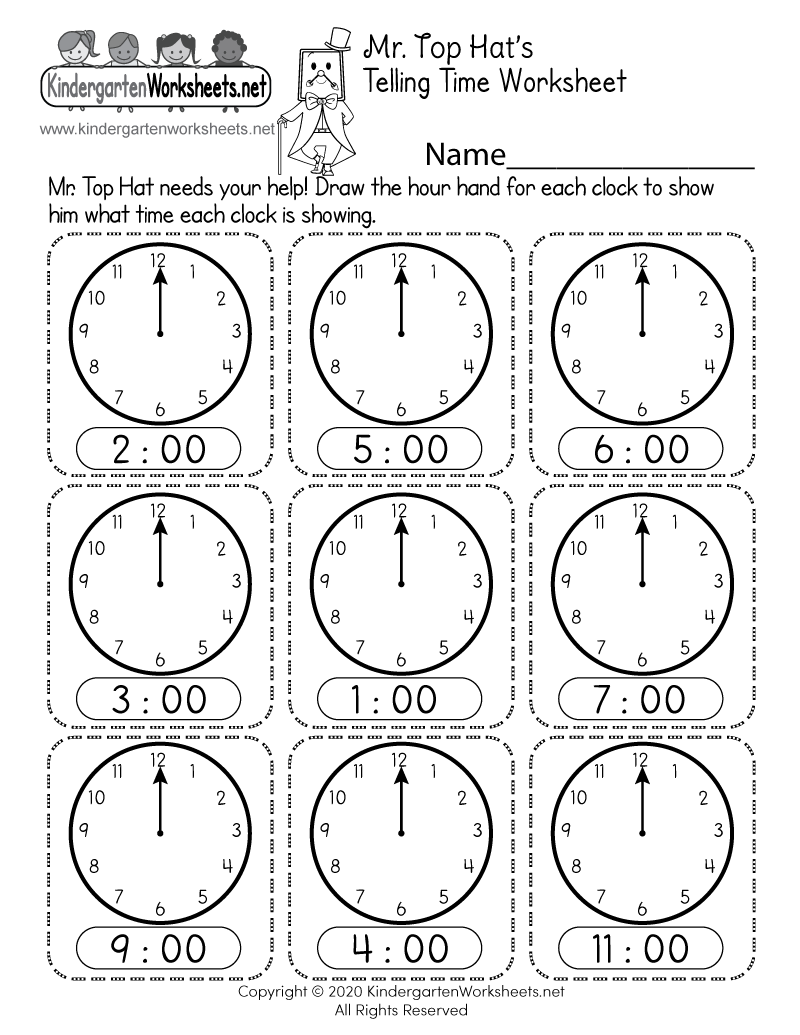 Free Printable Learning Time Worksheets