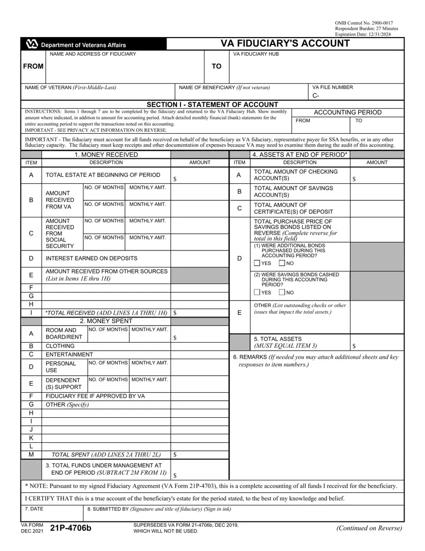 Va Form 21P 4706B Fill Out Printable PDF Forms Online