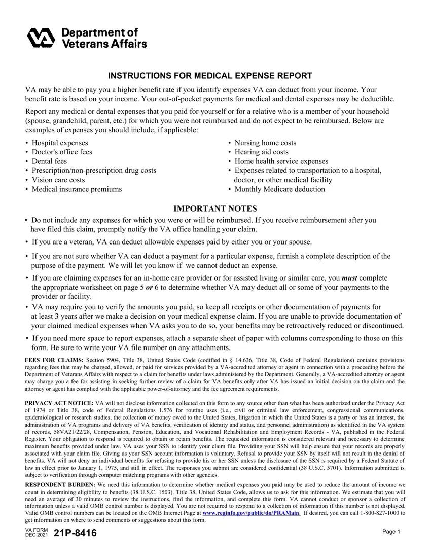 Va Form 21P 8416 Fill Out Printable PDF Forms Online