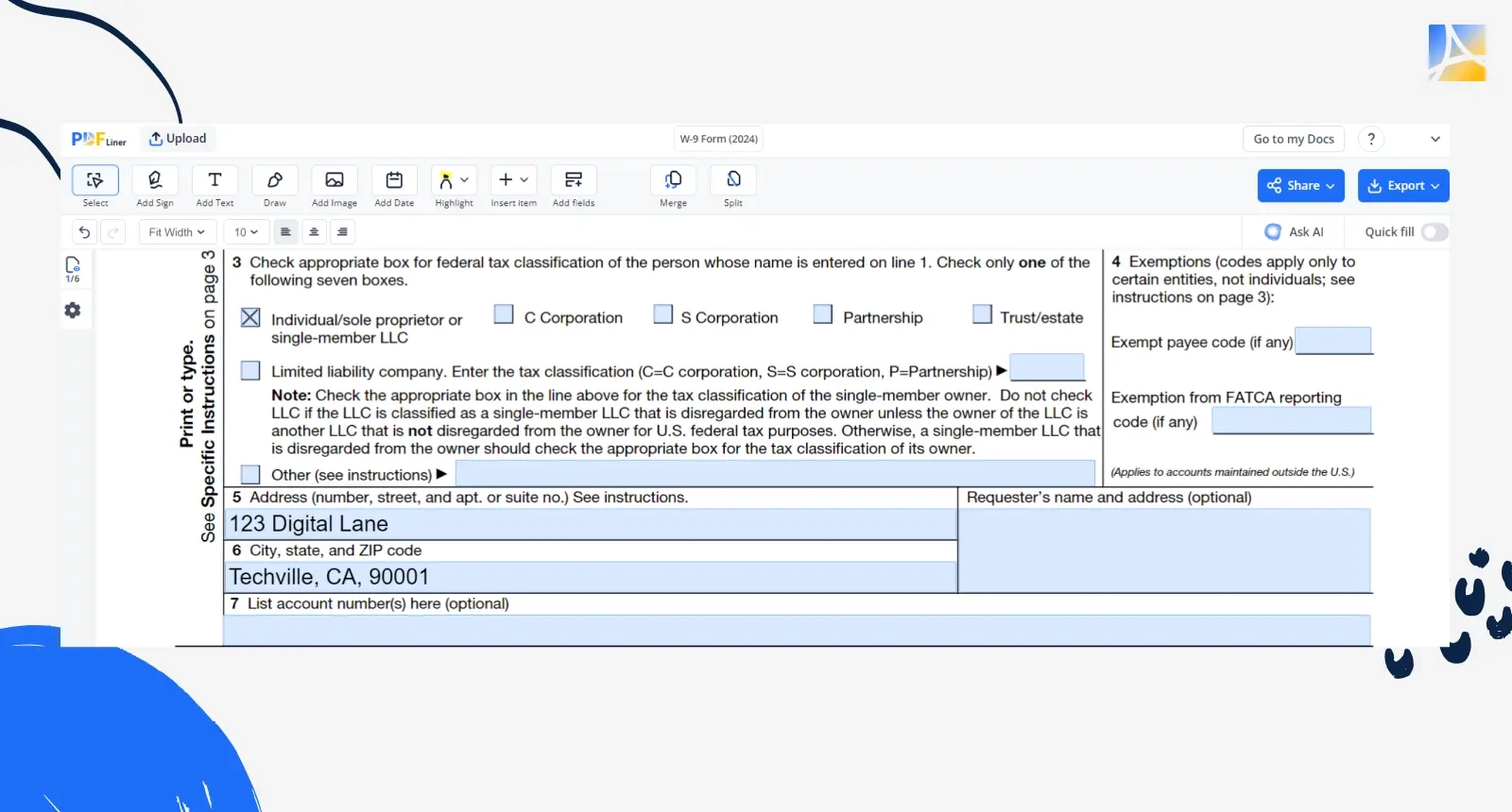W 9 Form Template How To Fill Out A W 9 As A Freelancer