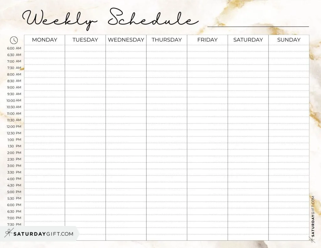 Printable Blank Calendar Week