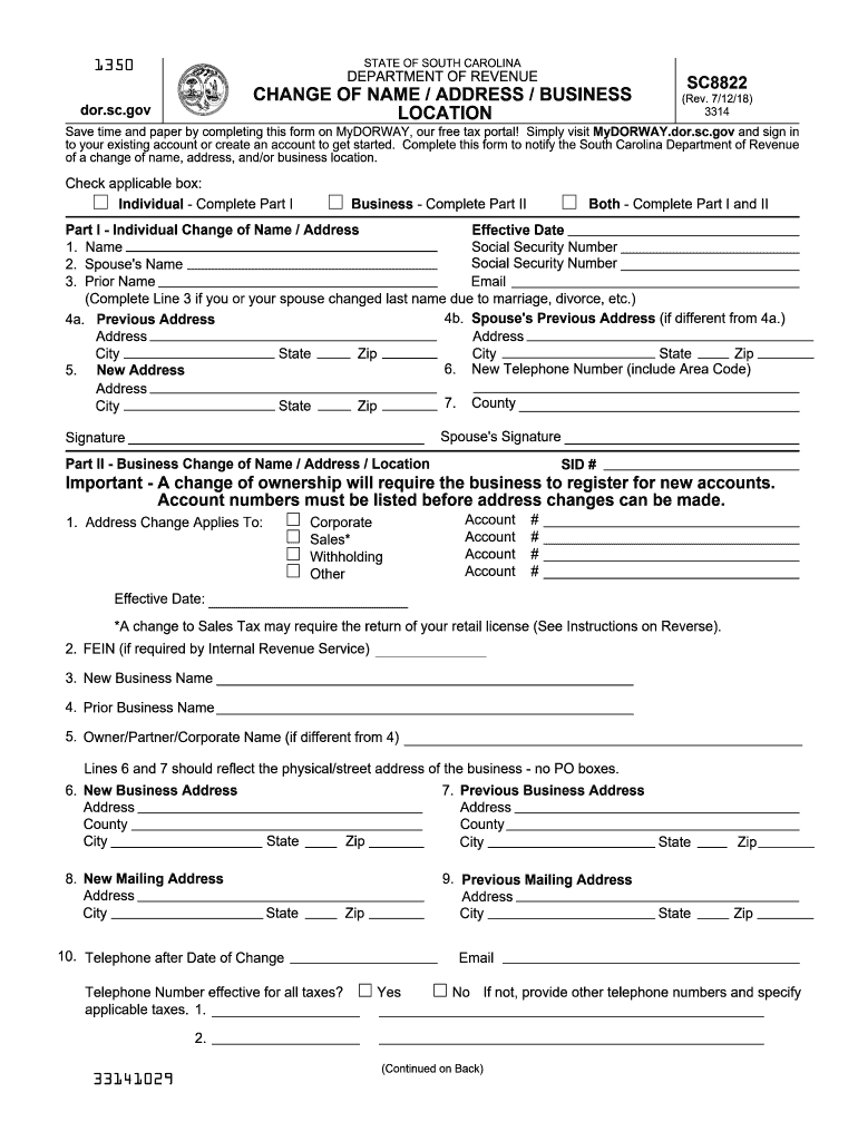 Irs Form Change Of Address 8822 Ein