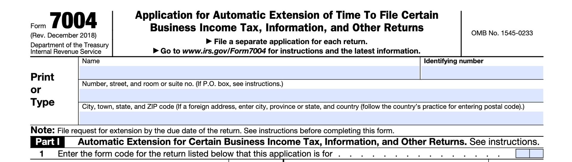 Irs Form 7004