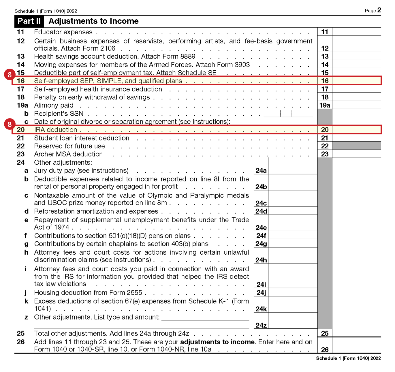 Irs Form Schedule 1 2022 Tax Rates