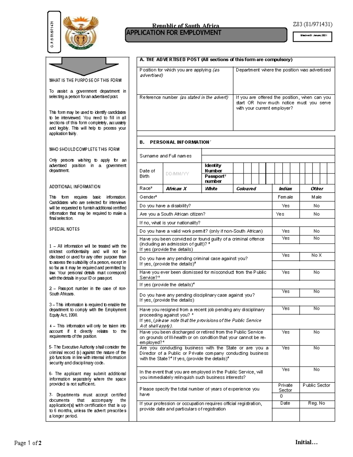 New Z 83 Form 2026