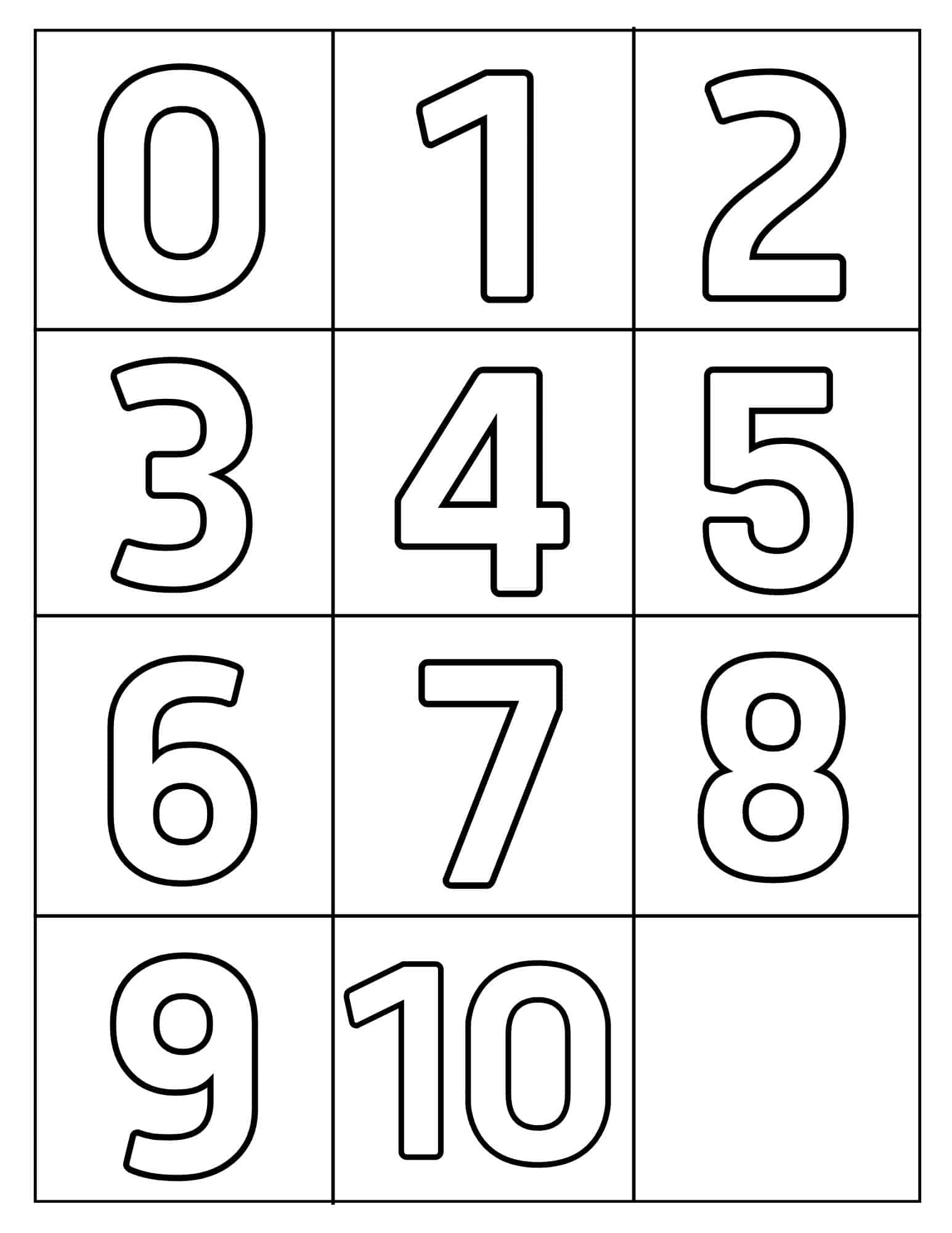 Free Printable Number Templates