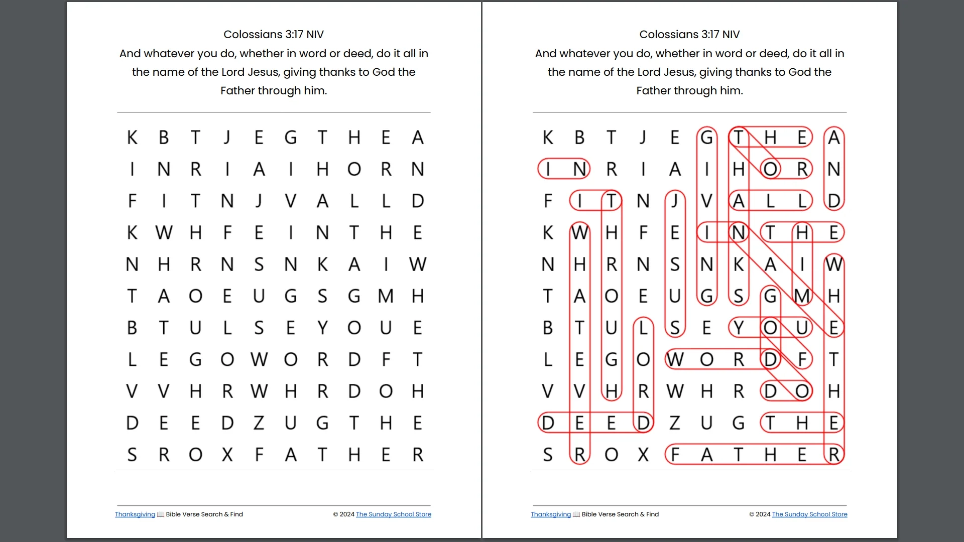 Printable Bible Word Search Puzzles
