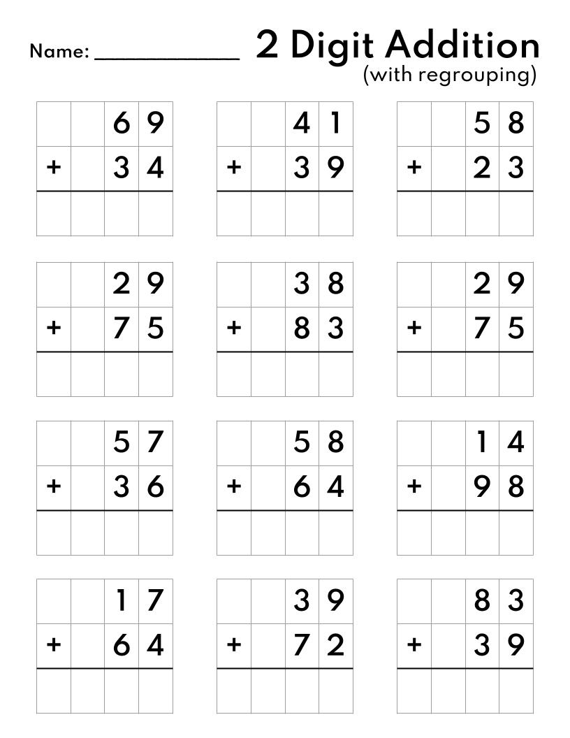 Printable Addition Worksheets 1st Grade