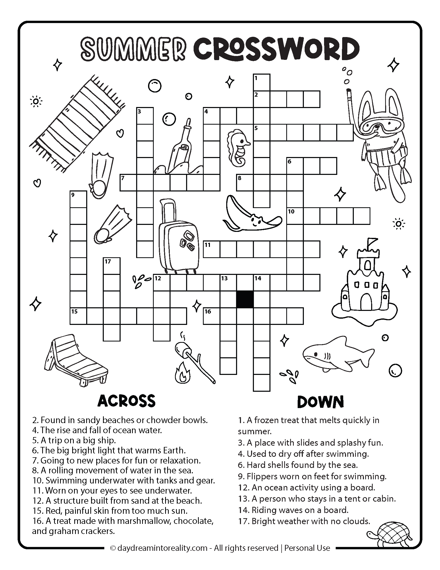 Free Printable Crossword Puzzles Summer