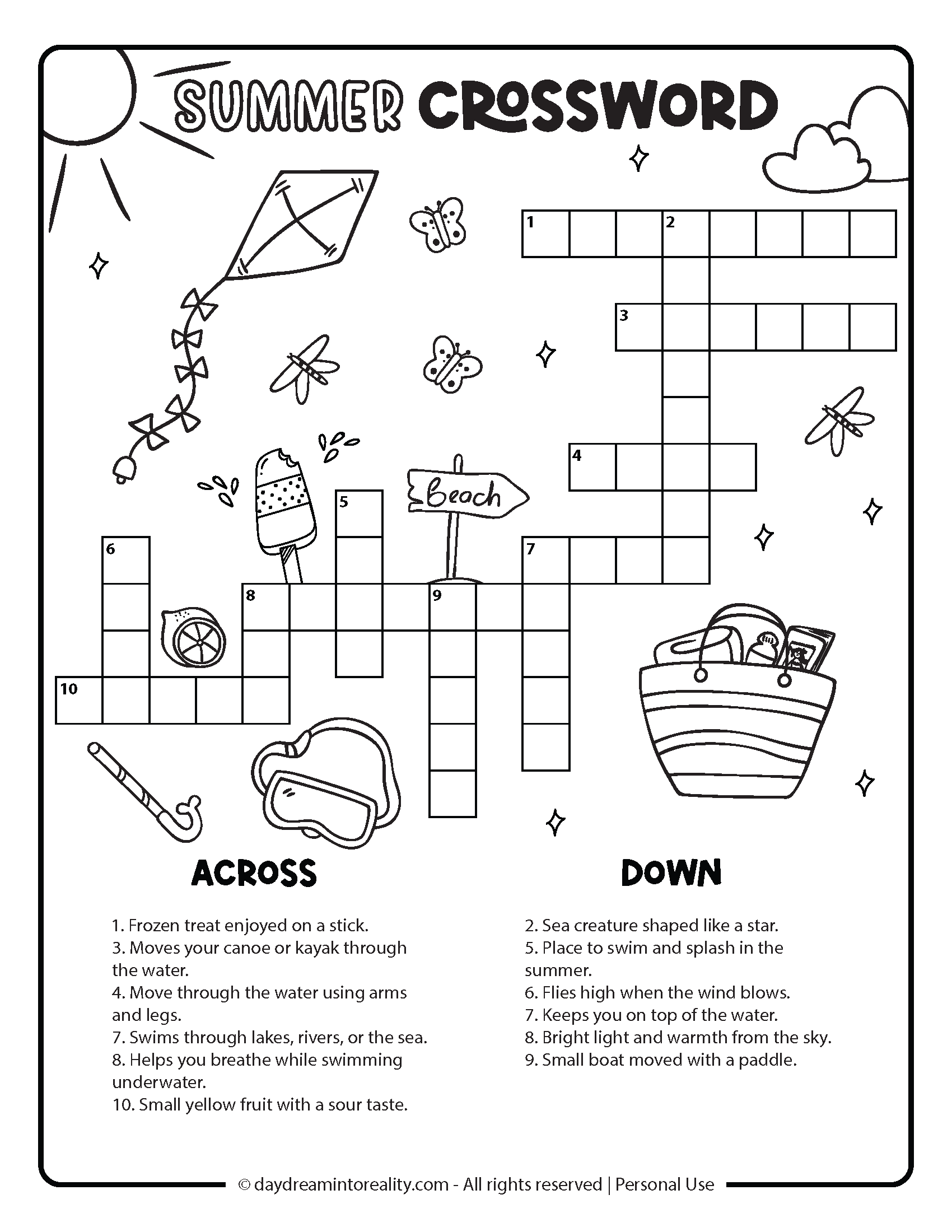 Simple Mini Printable Crossword Puzzles