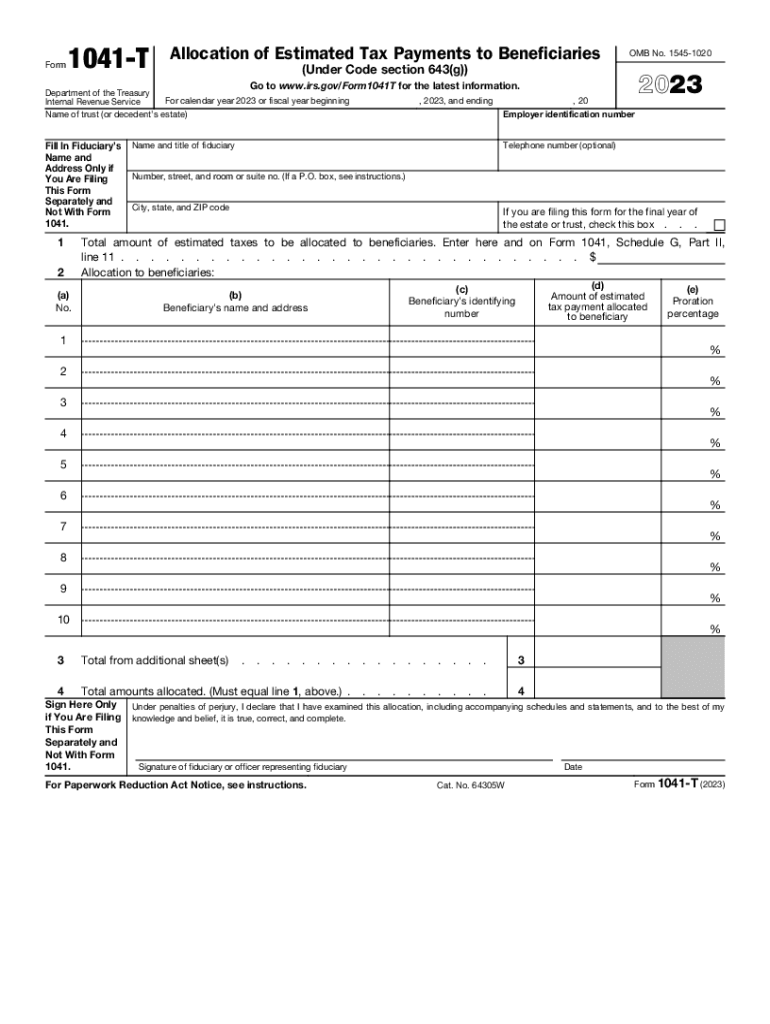 1041 T Fill Out amp Sign Online DocHub