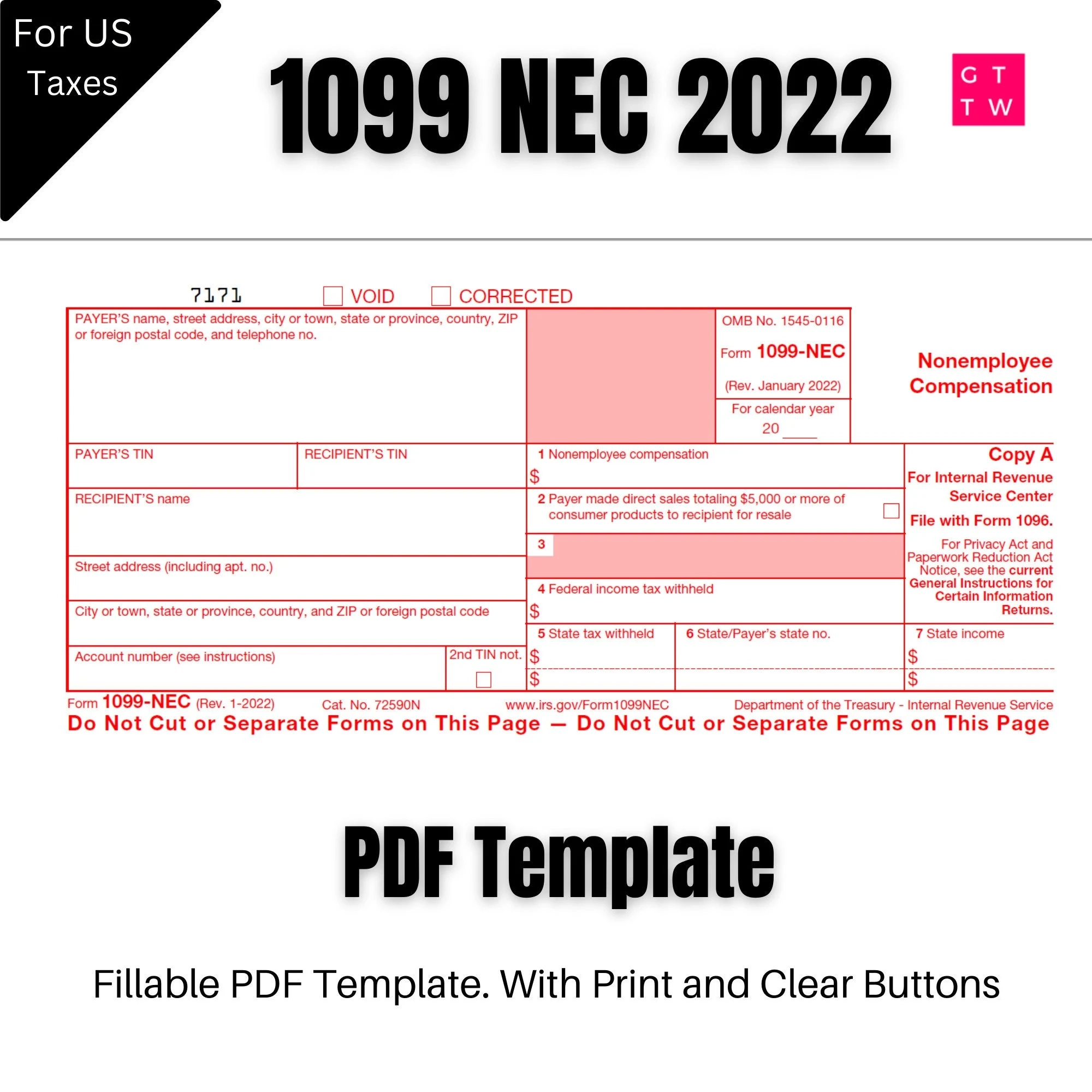 Blank 1099 Form 2022 Printable Excel