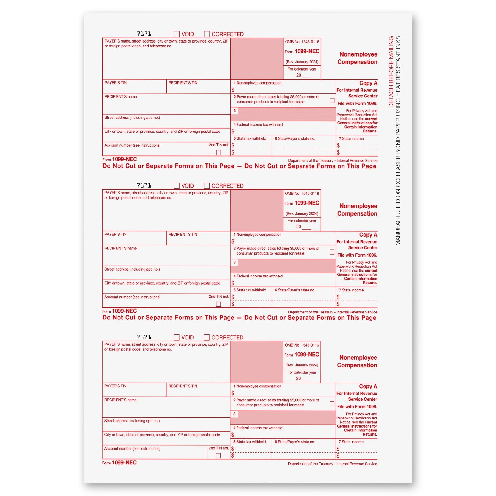 Irs Form 1099 Nec 2024 Fillable