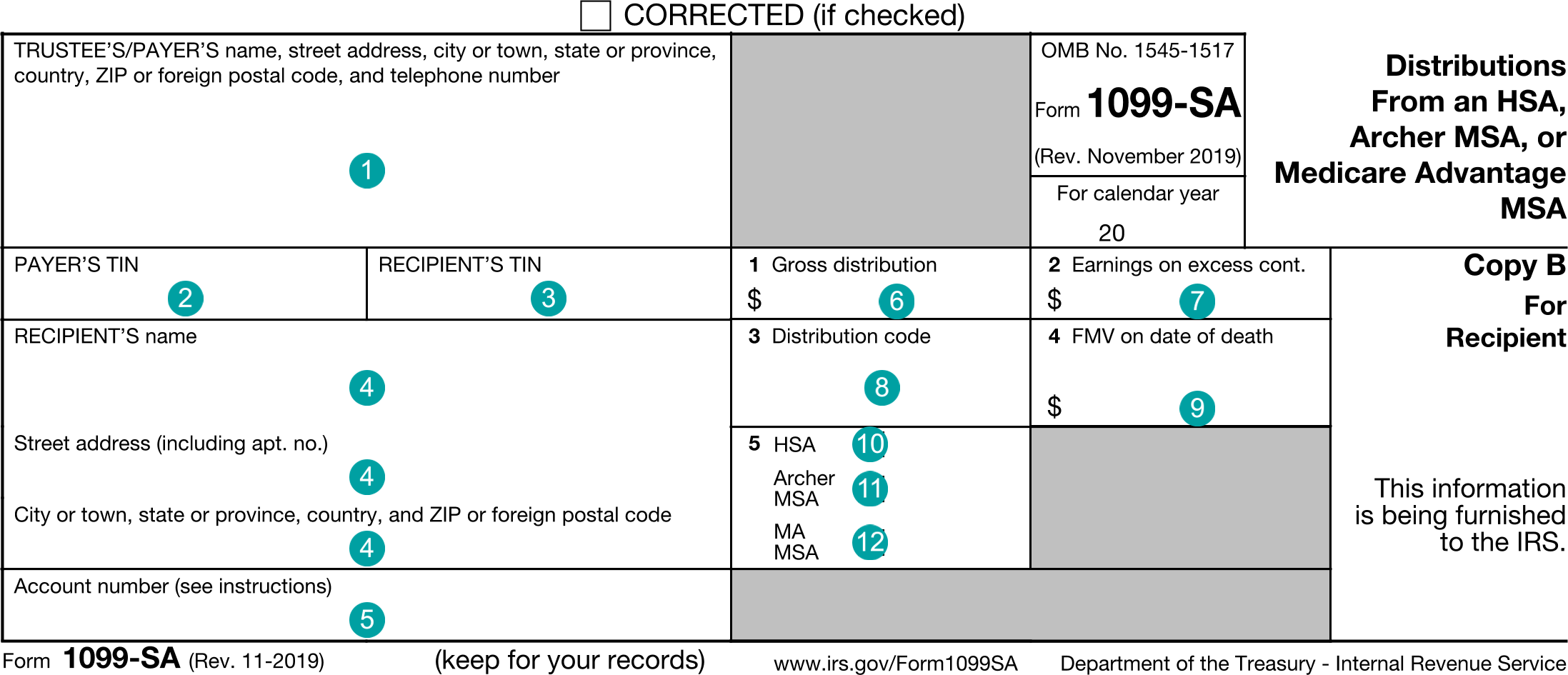 1099 SA Distributions From An HSA Archer MSA Or Medicare 