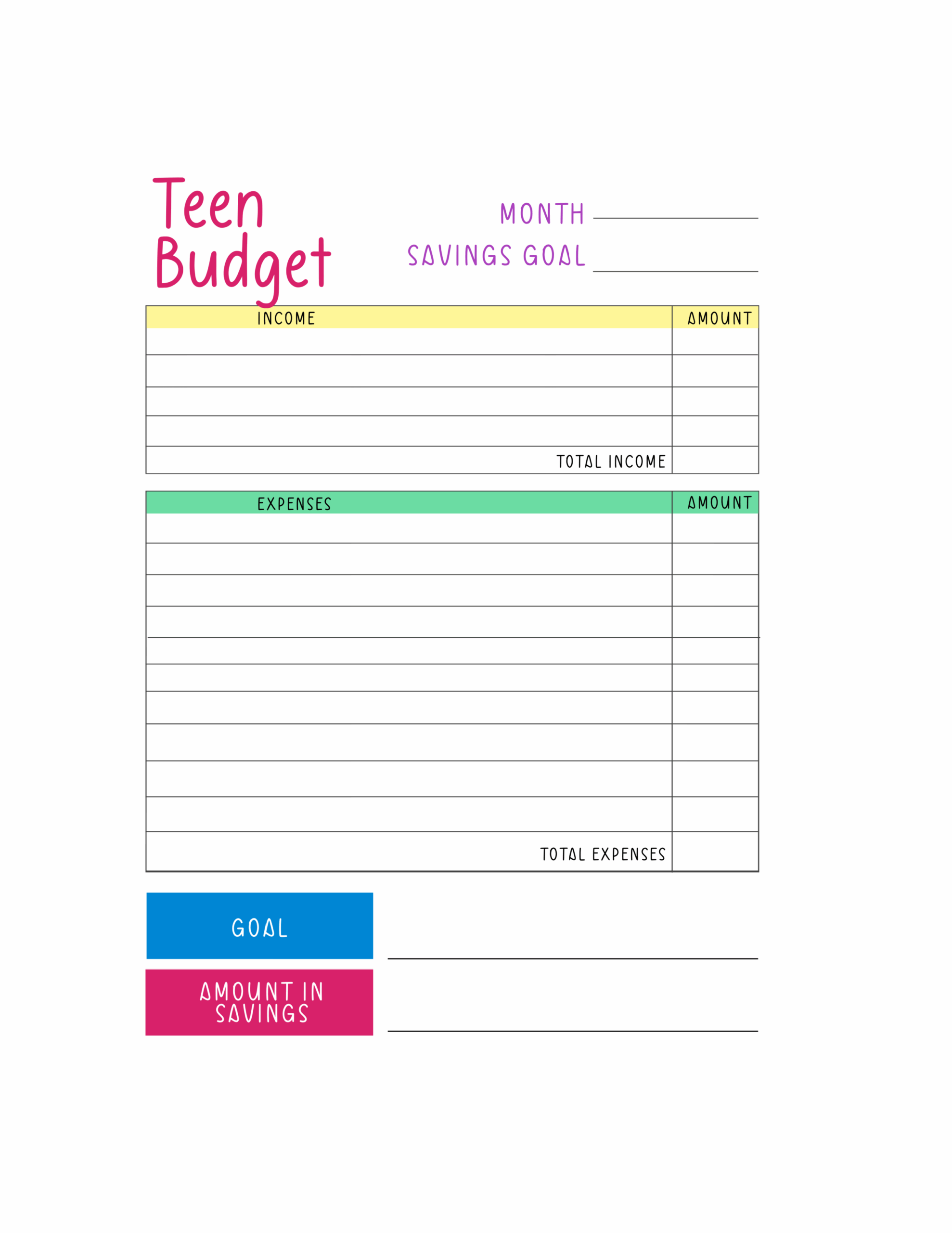 11 Cute Printable Monthly Budget Worksheets Cute And Free 