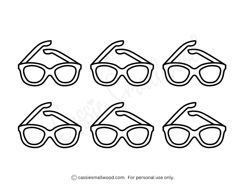 Glasses Printable Template