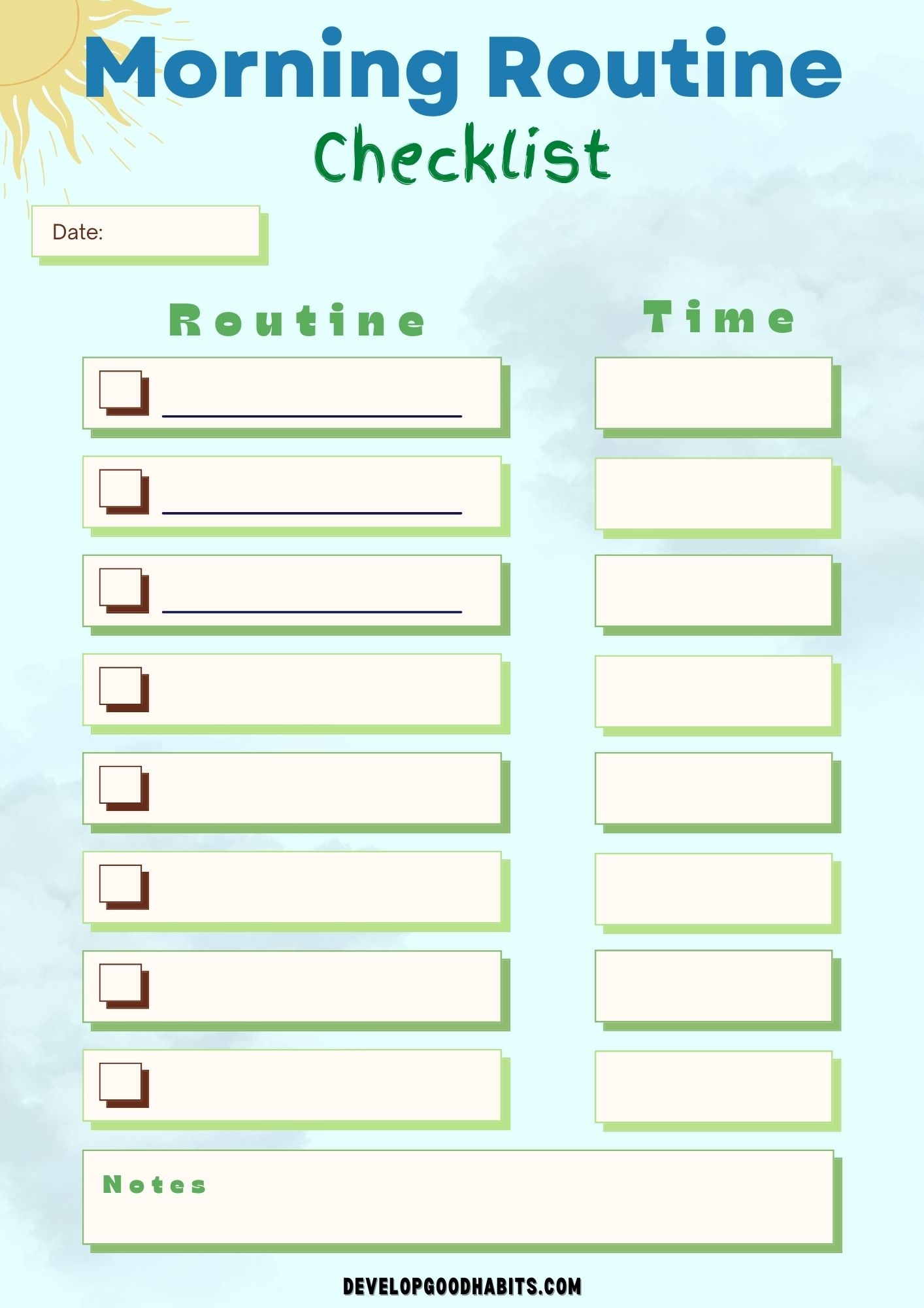 12 Printable Morning Routine Checklists For Adults amp Students 