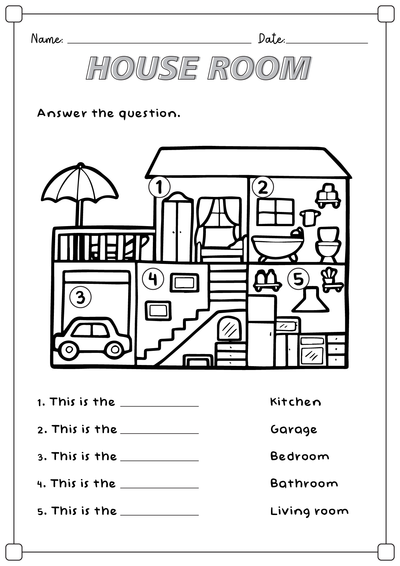 16 Kindergarten Worksheet My Room Free PDF At Worksheeto 