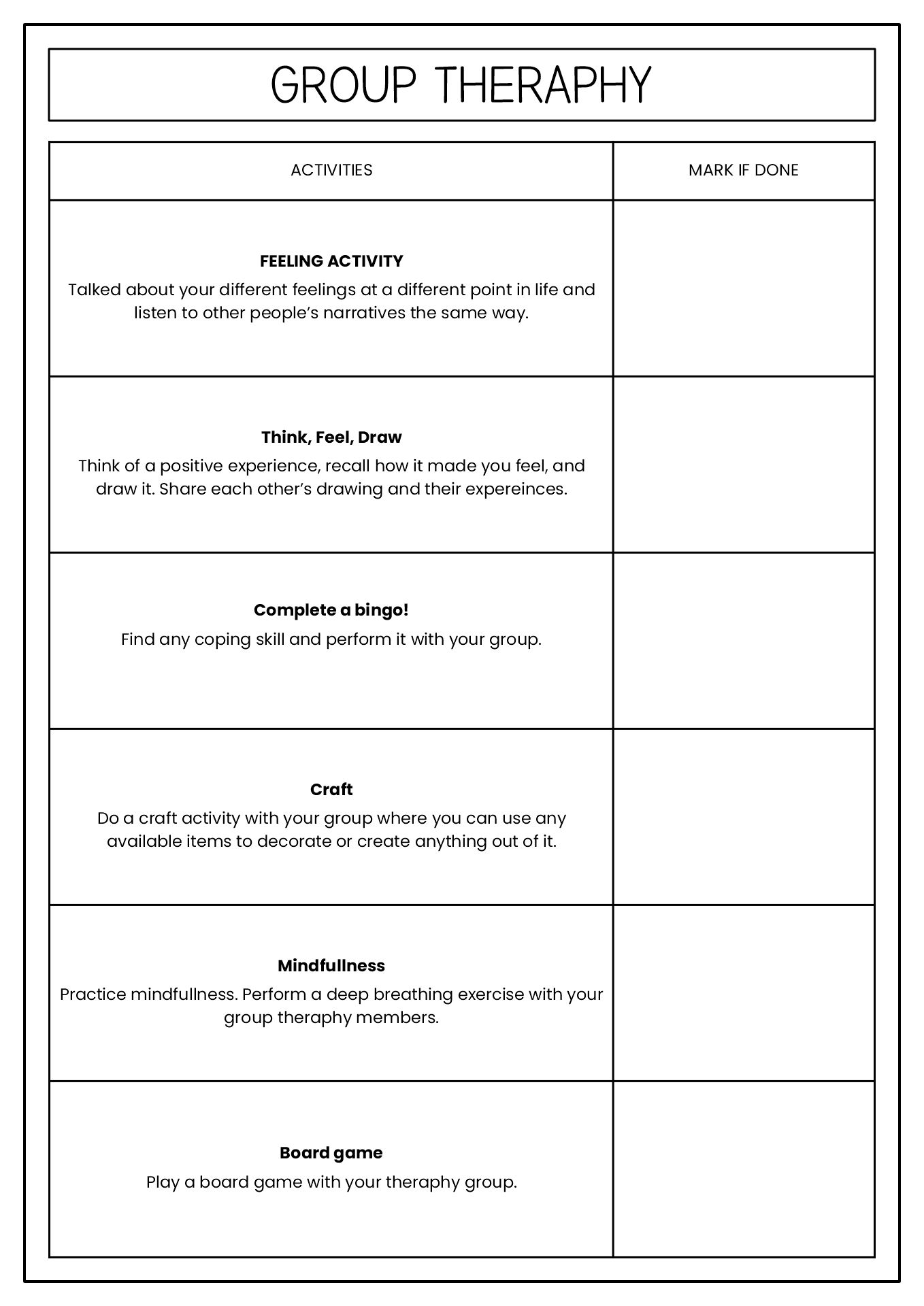 18 Group Therapy Mental Health Worksheets Free PDF At Worksheeto 