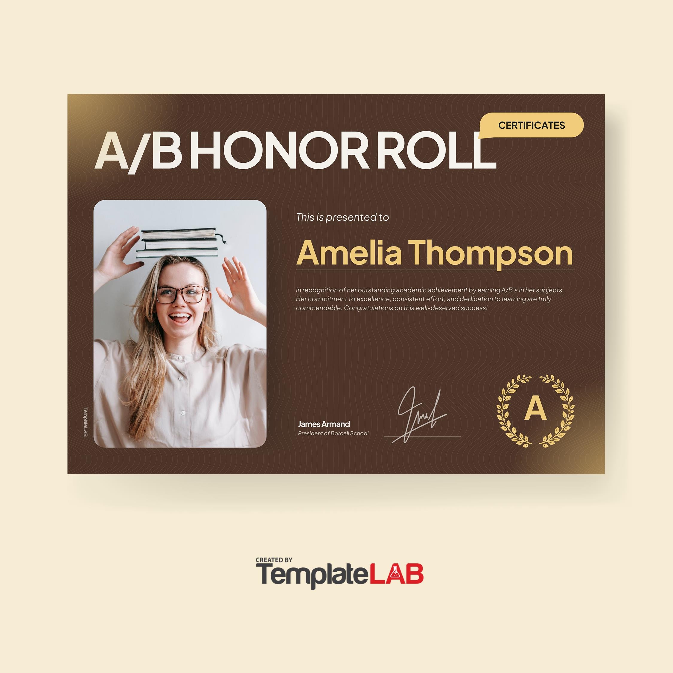 18 Printable Honor Roll Certificate Templates 100 Editable 