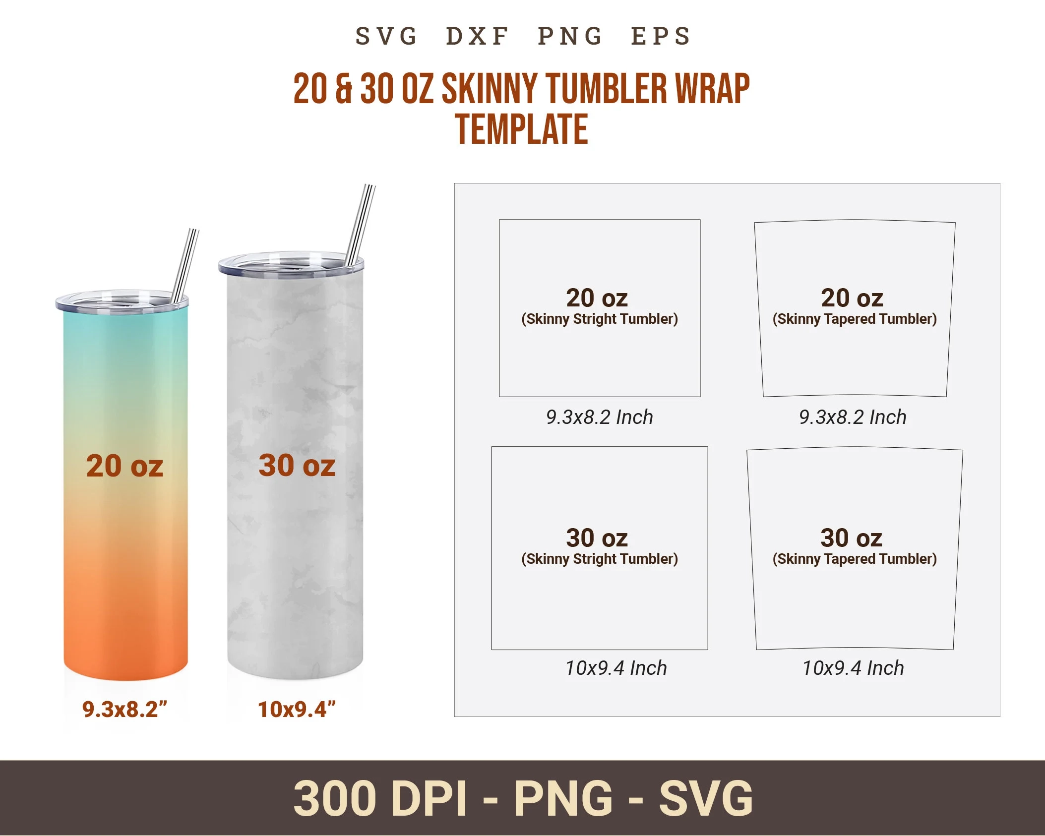 Printable 20 Oz Tumbler Template