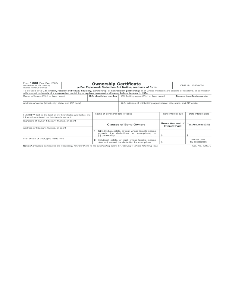Printable Form 1000