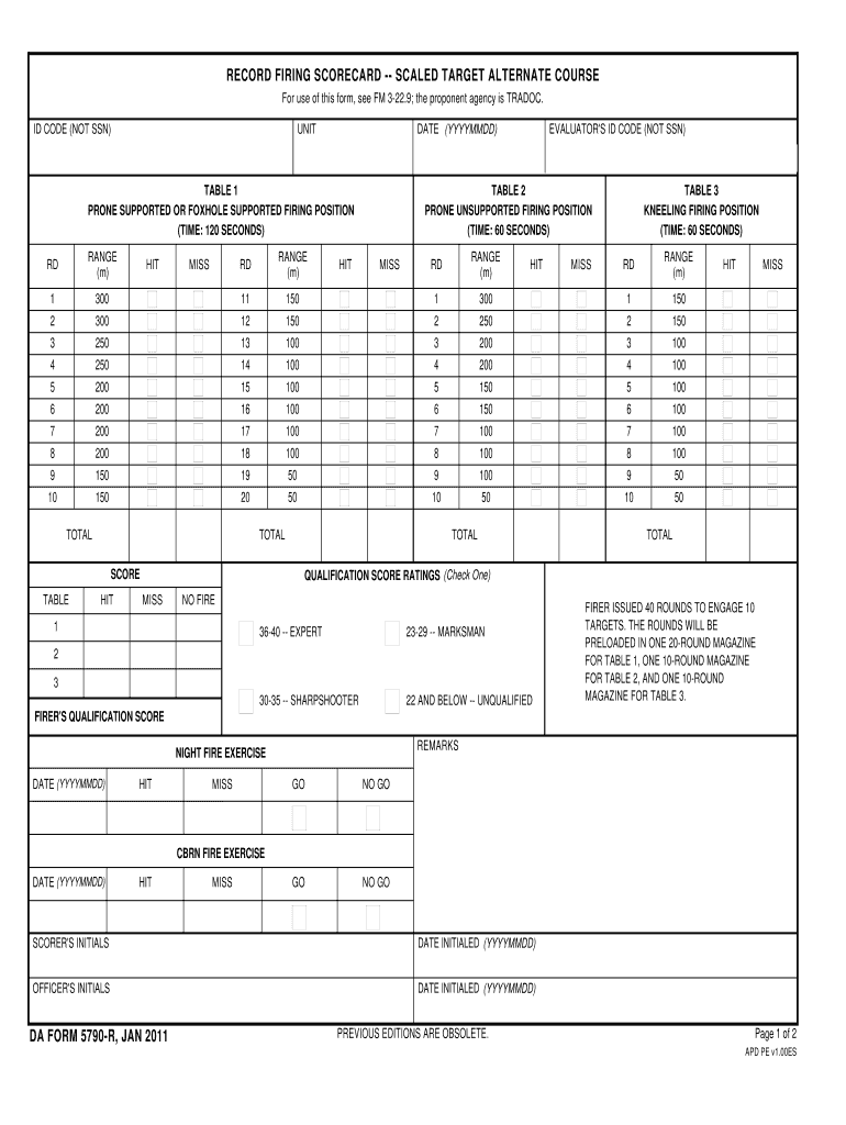 2011 2025 Form DA 5790 R Fill Online Printable Fillable Blank 