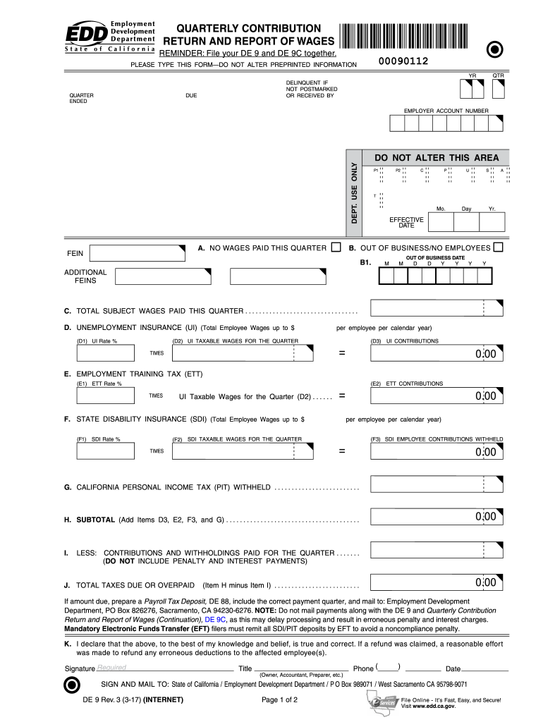 2014 2025 Form CA DE 9 Fill Online Printable Fillable Blank 