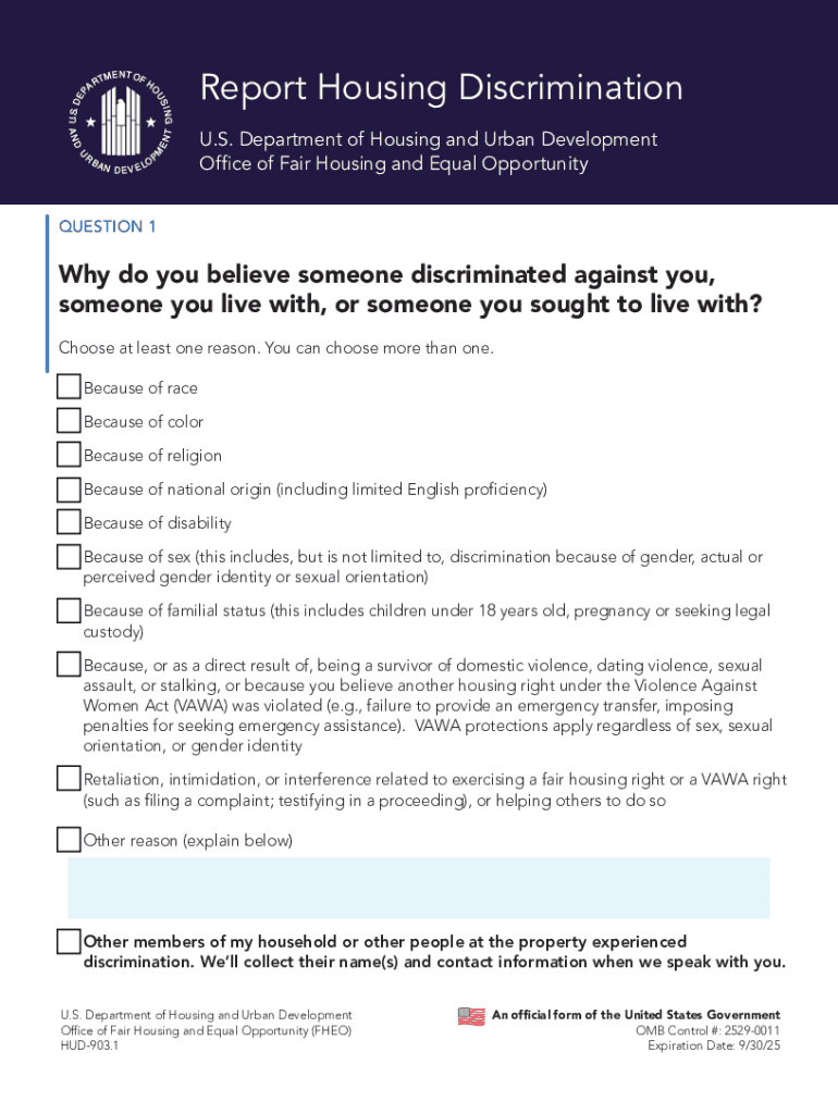 2022 2025 Form HUD 903 1 Fill Online Printable Fillable Blank 