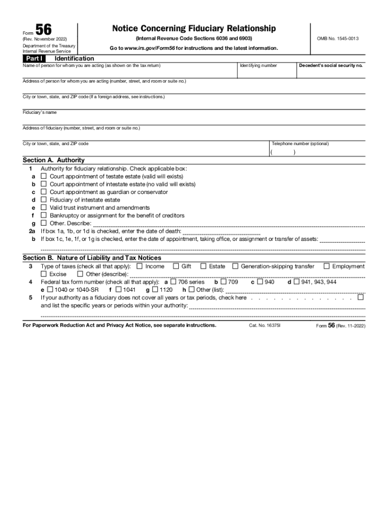 2022 2025 Form IRS 56 Fill Online Printable Fillable Blank 