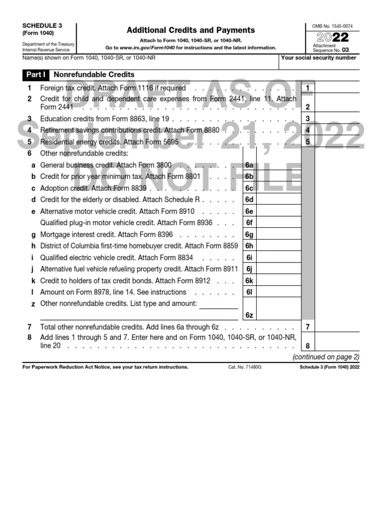 Irs Form 1040 Schedule 3
