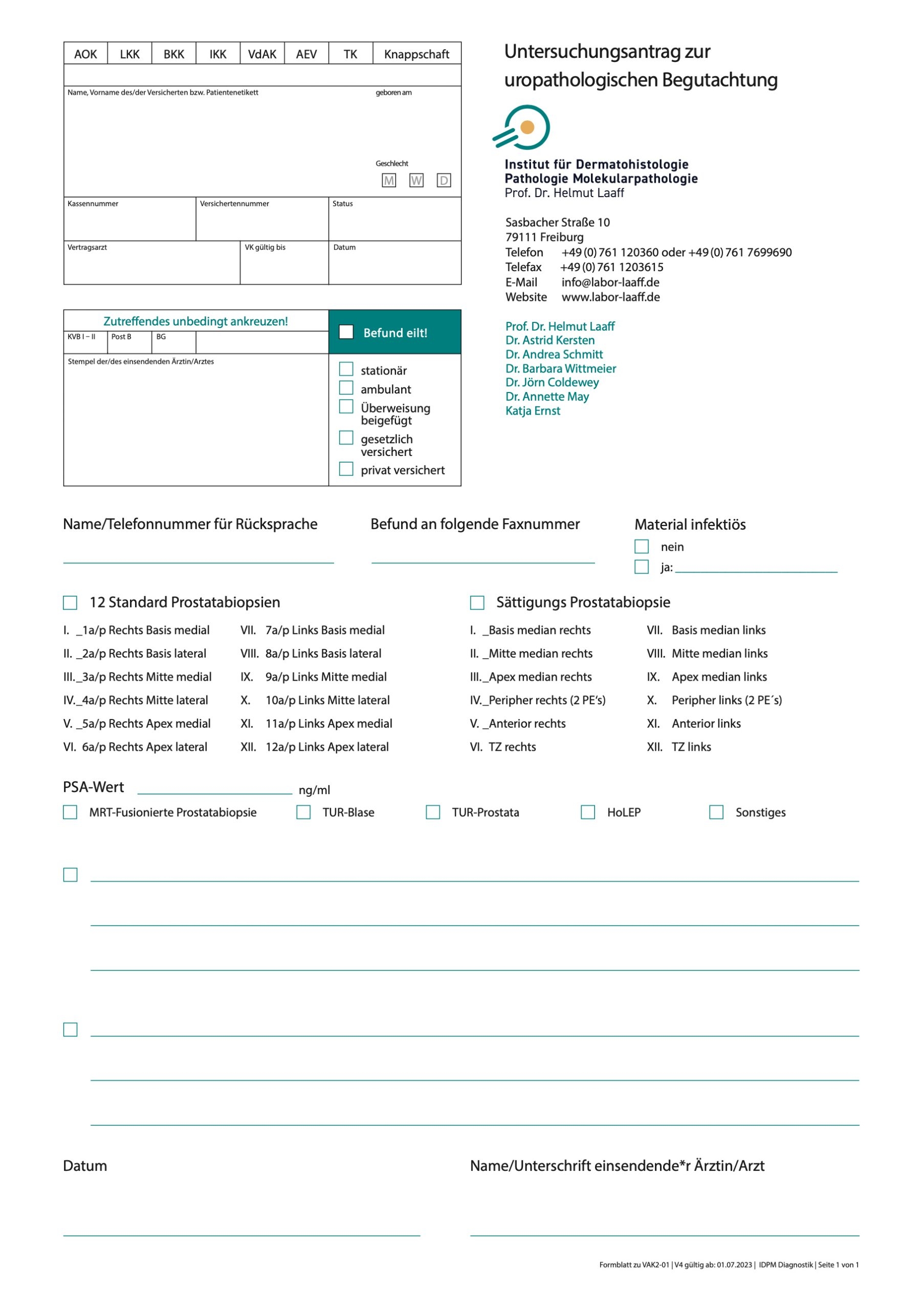 2023 06 30 Untersuchungsantrag Zur Urologische Pathologie Version 