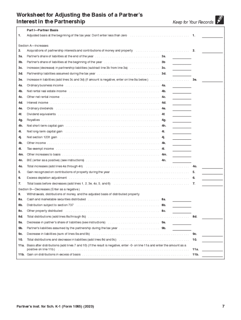 Form K-1 For 2023