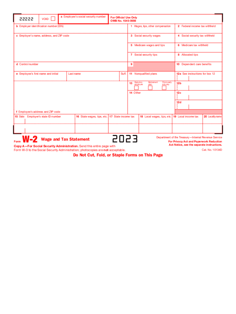 W-2 Form 2023 Pdf