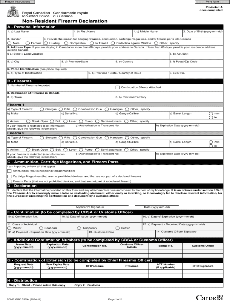 2024 Form Canada RCMP GRC 5589e Fill Online Printable Fillable 
