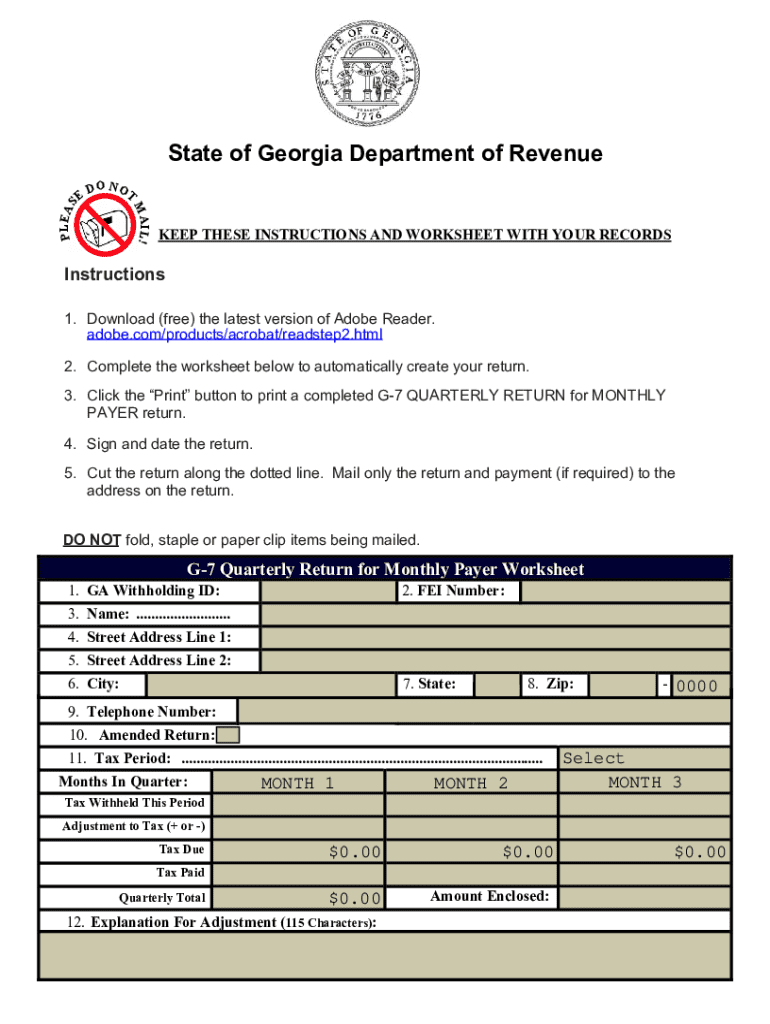 2024 Form GA DoR G 7 Fill Online Printable Fillable Blank 