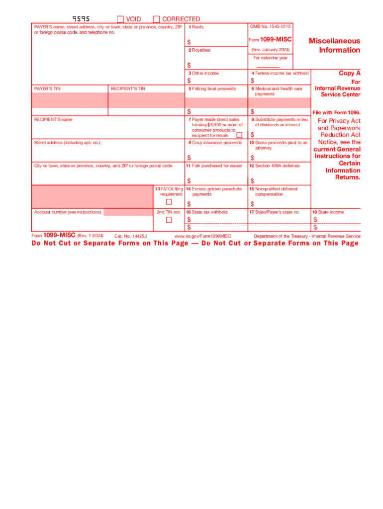 2024 Form IRS 1099 MISC Fill Online Printable Fillable Blank 