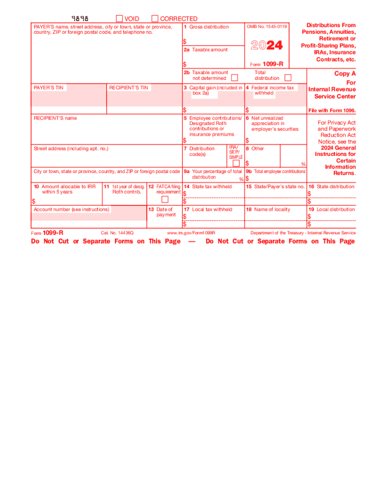 2024 Form IRS 1099 R Fill Online Printable Fillable Blank 