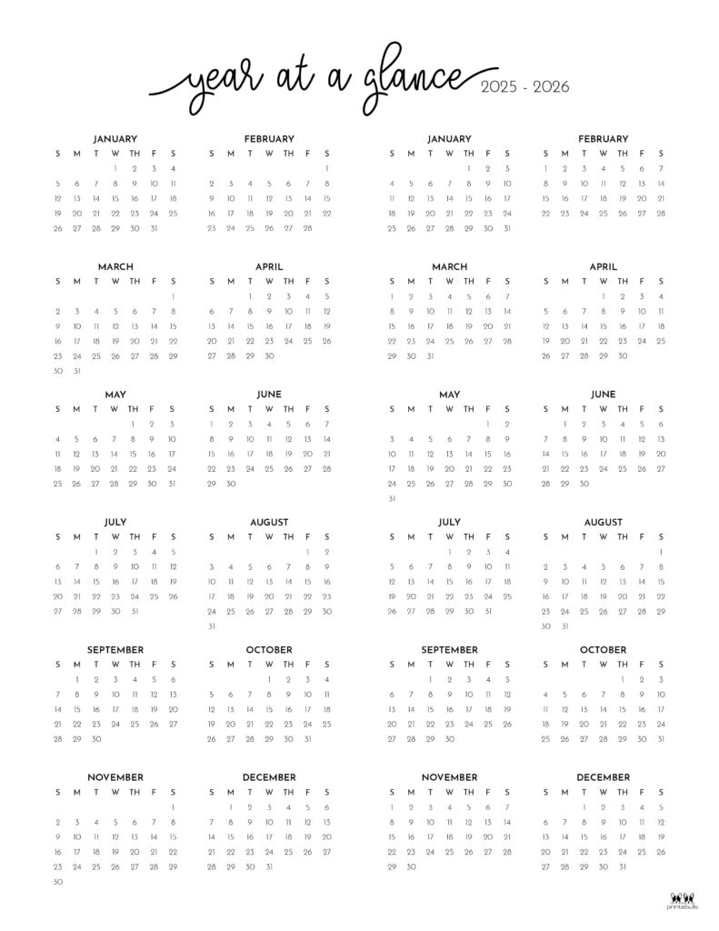 2025-2026 School Year Calendar Printable Free